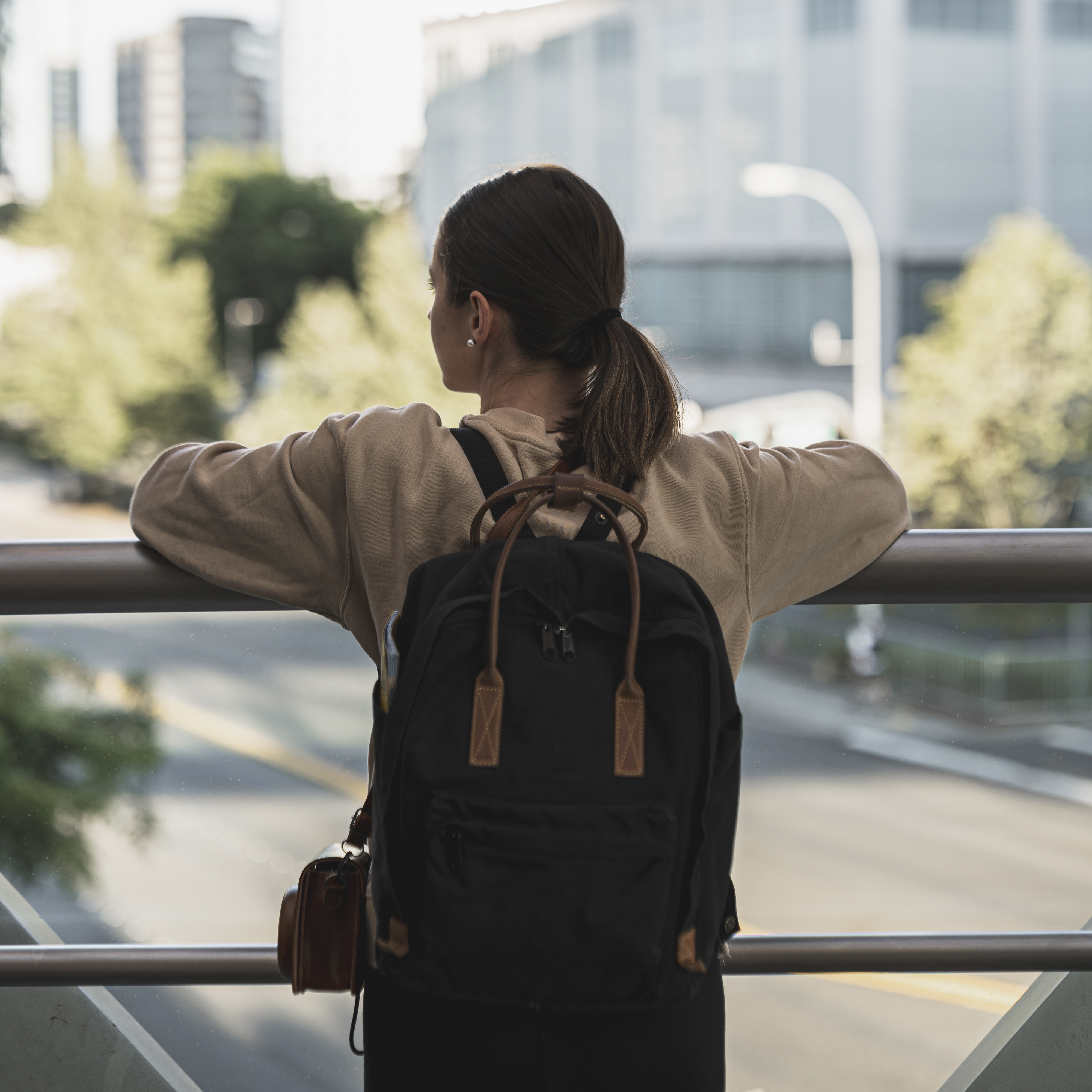 back view young child with backpack