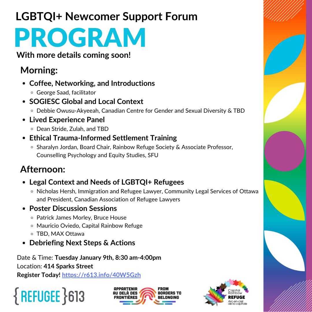 Ottawa LGBTQI+ Newcomer Support Forum program